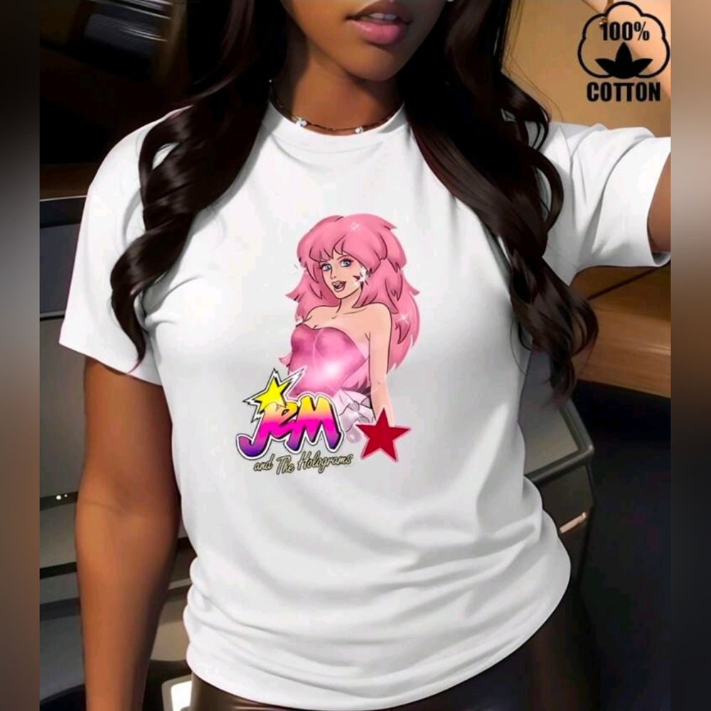 White Jem and The Holograms Graphic T-Shirt